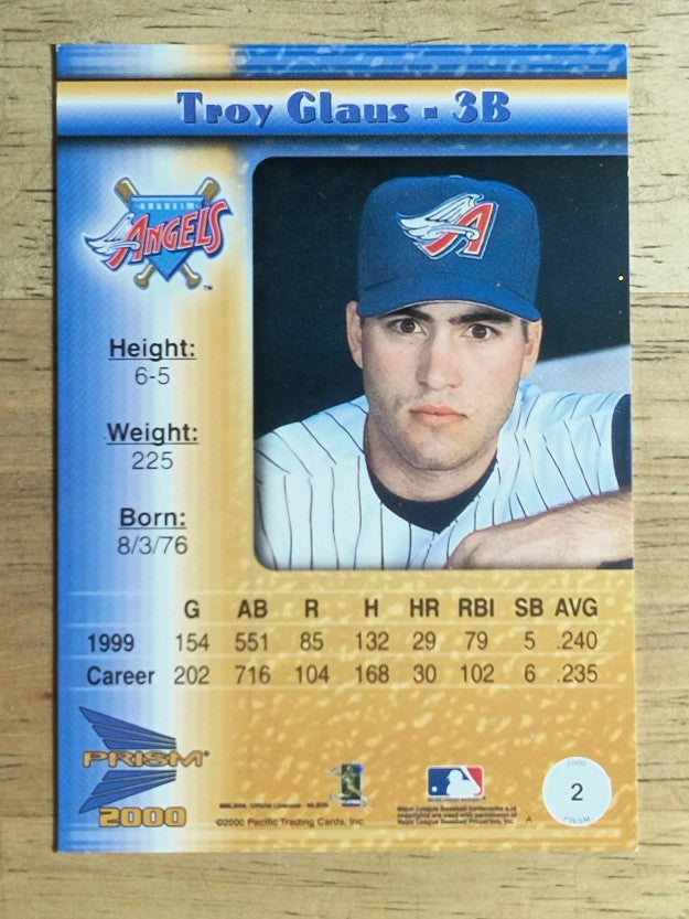 2000 Pacific Prism Texture Silver #2 Troy Glaus