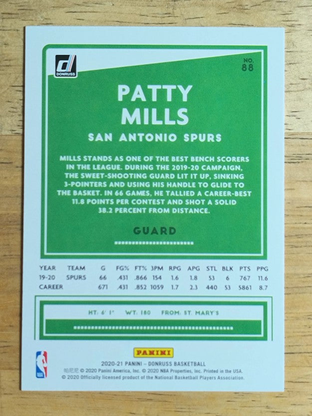 2020-21 Donruss #88 Patty Mills