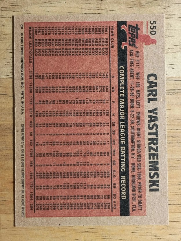 2001 Topps Archives #175 Carl Yastrzemski 83