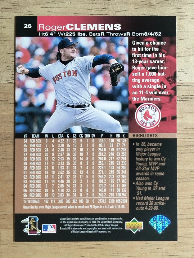 1997 Upper Deck #26 Roger Clemens