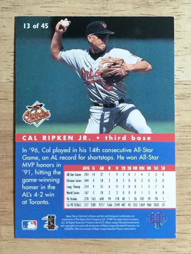 1997 Collector's Choice All-Star Connection #13 Cal Ripken