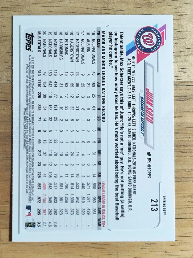 2021 Topps Opening Day #213 Juan Soto