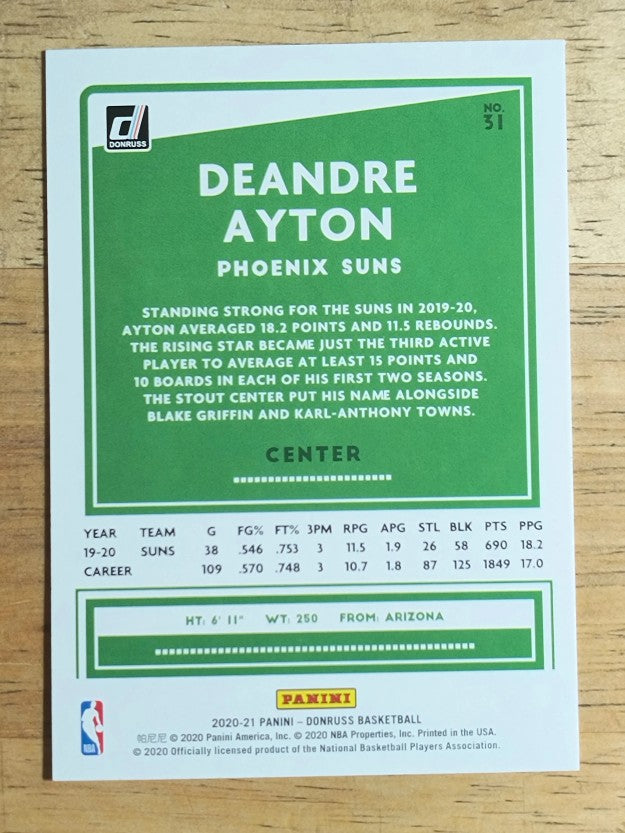 2020-21 Donruss #31 Deandre Ayton