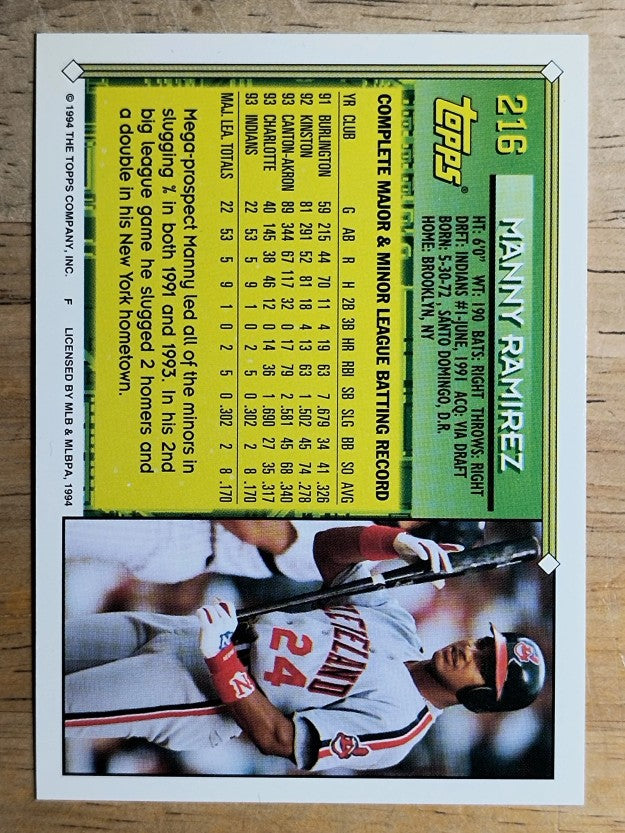 1994 Topps Gold #216 Manny Ramirez