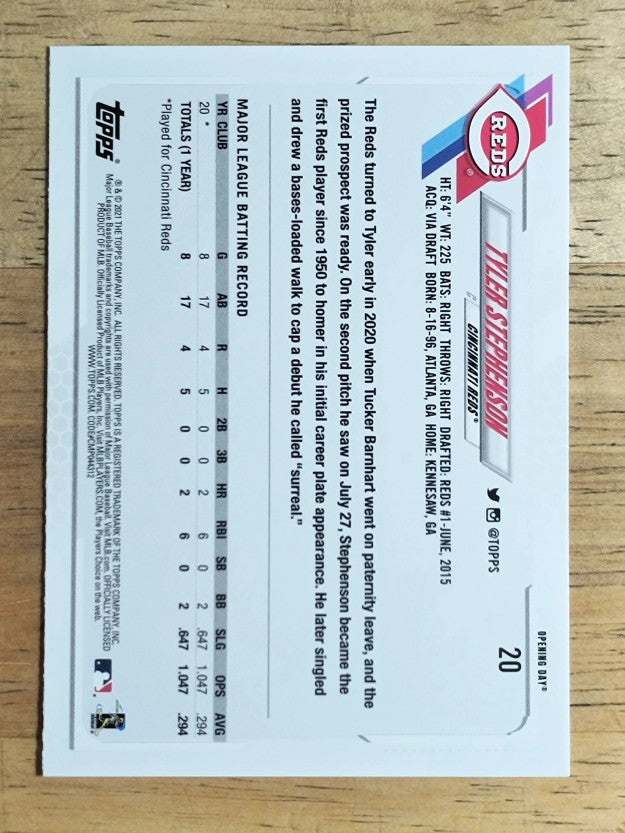 2021 Topps Opening Day #20 Tyler Stephenson RC