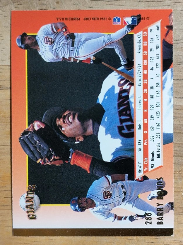 1994 Ultra #286 Barry Bonds
