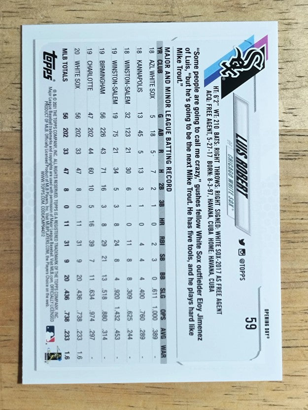 2021 Topps Opening Day #59 Luis Robert