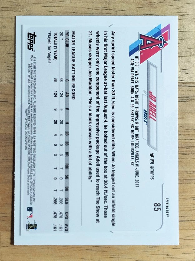 2021 Topps Opening Day #85 Jo Adell RC