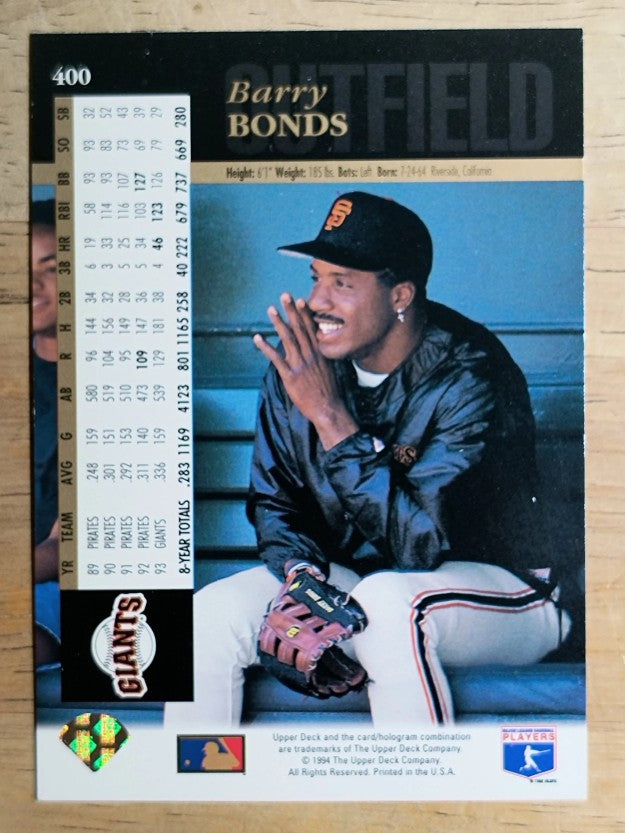 1994 Upper Deck #400 Barry Bonds