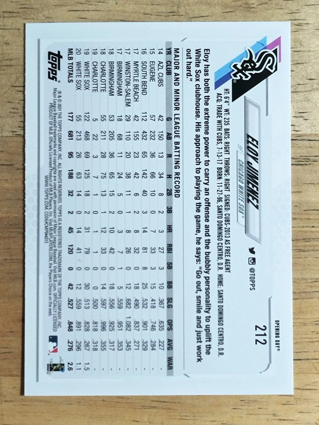 2021 Topps Opening Day #212 Eloy Jimenez