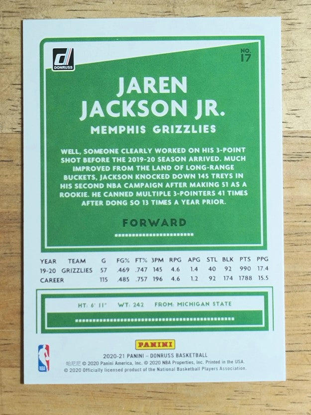 2020-21 Donruss #17 Jaren Jackson Jr.