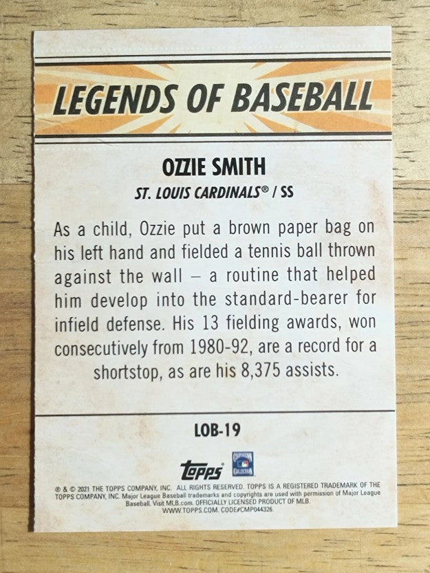 2021 Topps Opening Day Legends of Baseball #LOB19 Ozzie Smith