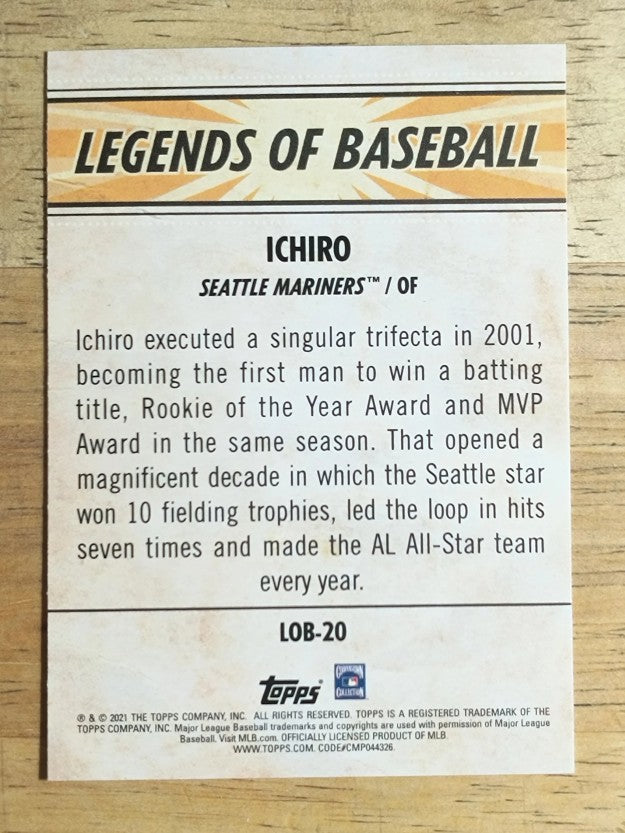 2021 Topps Opening Day Legends of Baseball #LOB20 Ichiro Suzuki