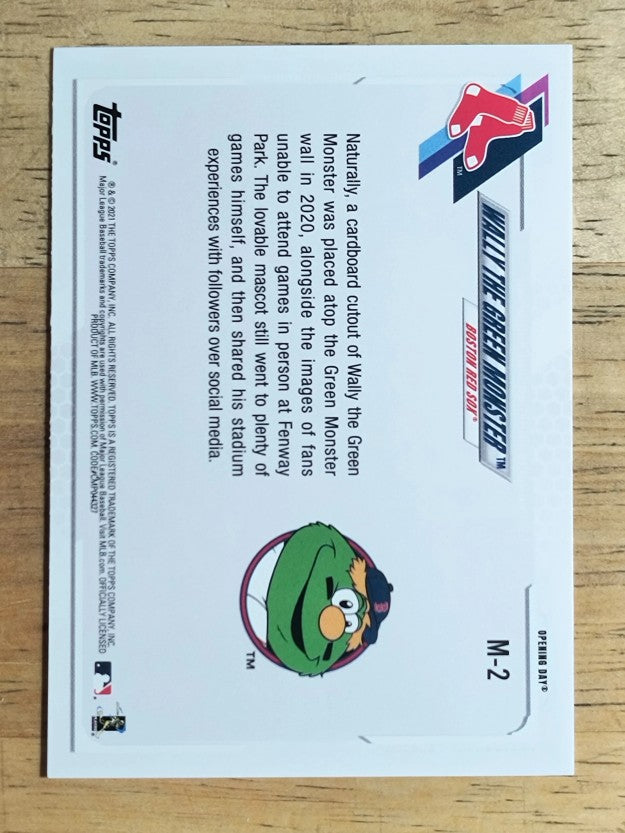 2021 Topps Opening Day Mascots #M2 Wally the Green Monster