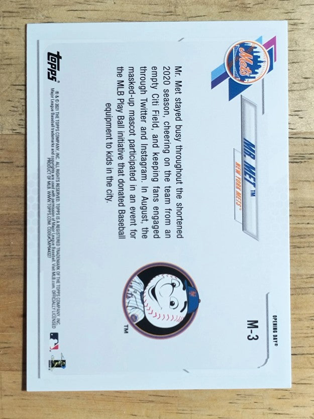 2021 Topps Opening Day Mascots #M3 Mr. Met