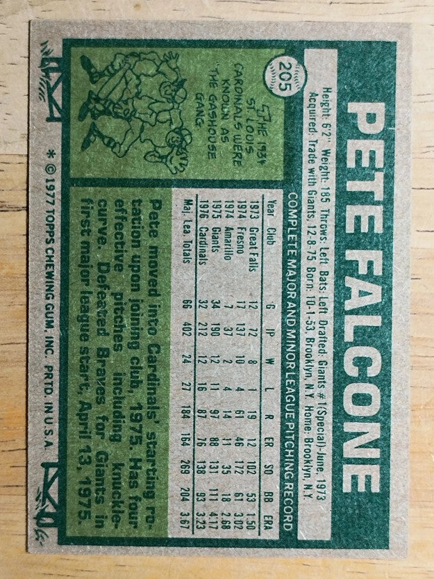 1977 Topps #205 Pete Falcone (EX)
