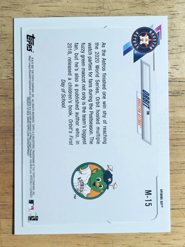 2021 Topps Opening Day Mascots #M15 Orbit