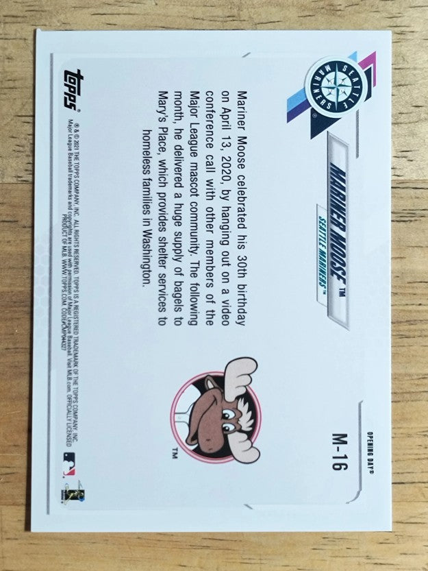 2021 Topps Opening Day Mascots #M16 Mariner Moose