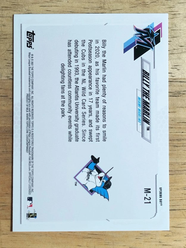 2021 Topps Opening Day Mascots #M21 Billy the Marlin