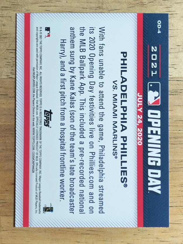 2021 Topps Opening Day Opening Day #OD4 Philadelphia Phillies