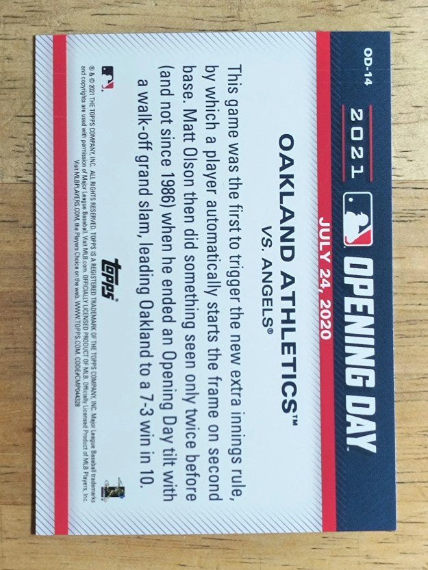 2021 Topps Opening Day Opening Day #OD14 Oakland Athletics