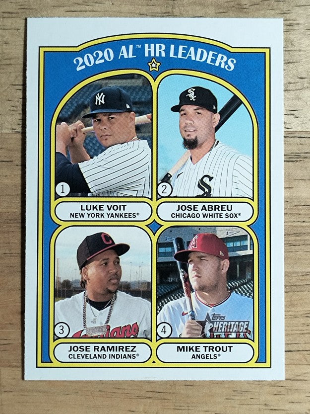 2021 Topps Heritage #90 Mike Trout/Jose Abreu/Jose Ramirez/Luke Voit LL