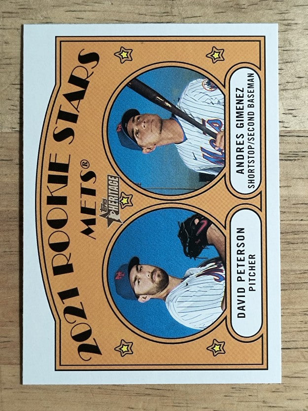 2021 Topps Heritage #5 David Peterson RC/Andres Gimenez RC