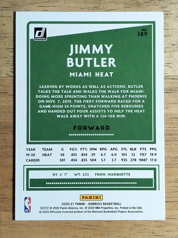 2020-21 Donruss #189 Jimmy Butler