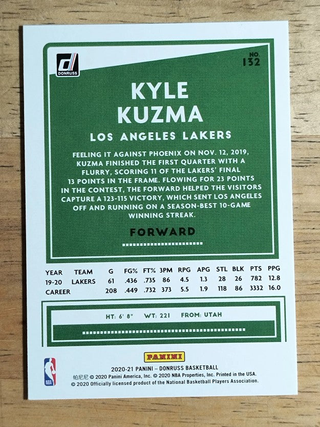 2020-21 Donruss #132 Kyle Kuzma