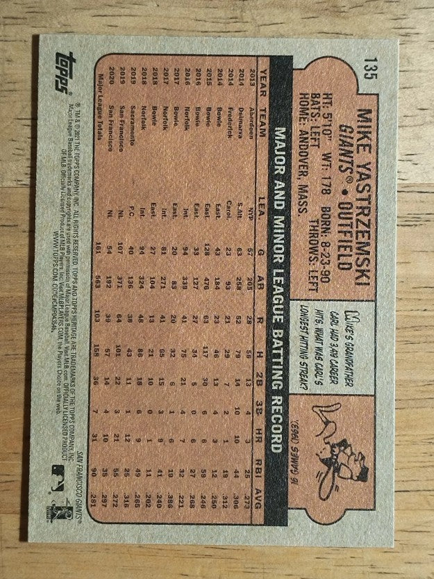 2021 Topps Heritage #135 Mike Yastrzemski