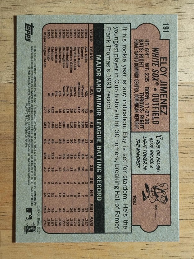2021 Topps Heritage #191 Eloy Jimenez