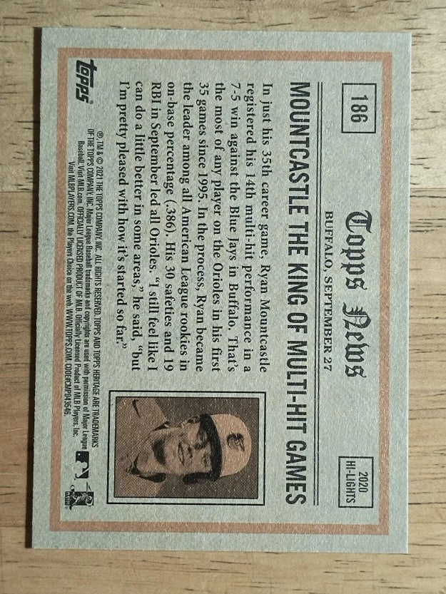 2021 Topps Heritage #186 Ryan Mountcastle IA