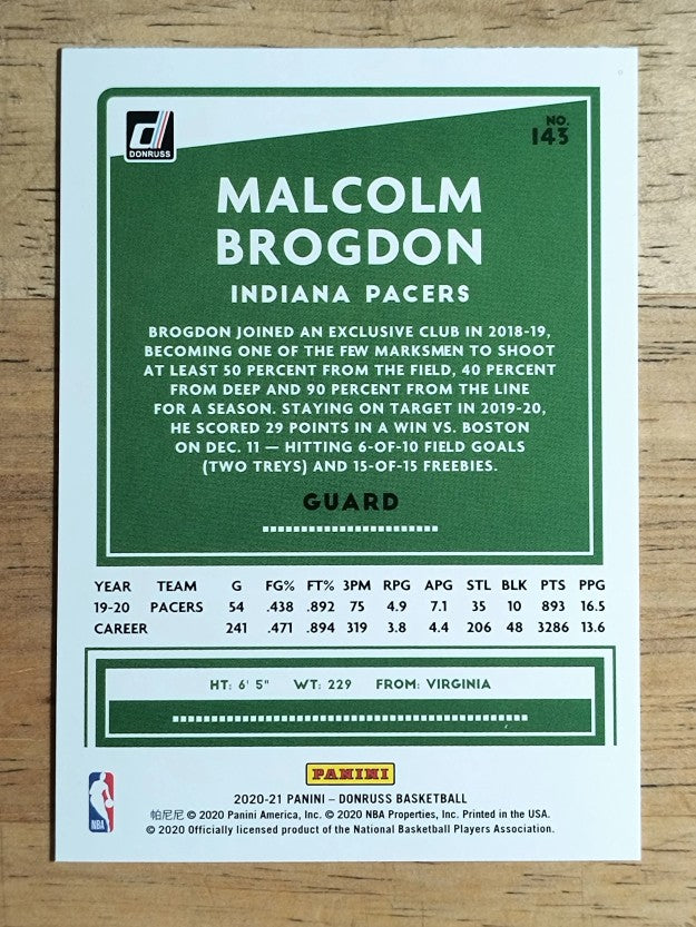 2020-21 Donruss #143 Malcolm Brogdon