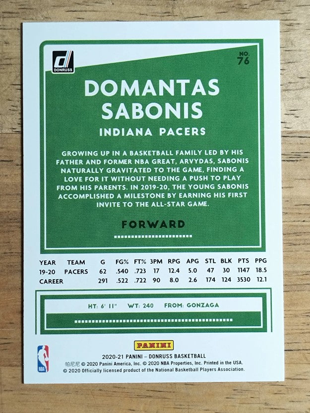 2020-21 Donruss #76 Domantas Sabonis