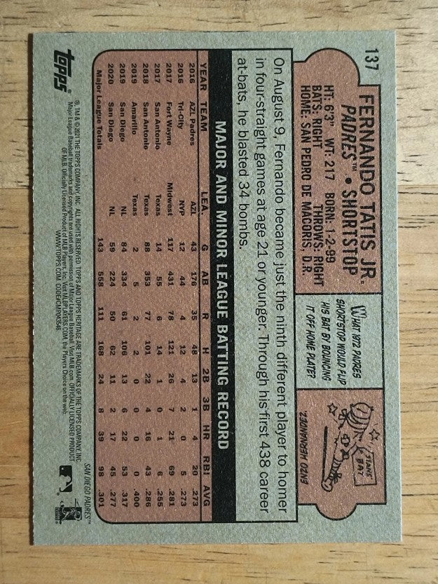 2021 Topps Heritage #137 Fernando Tatis Jr.