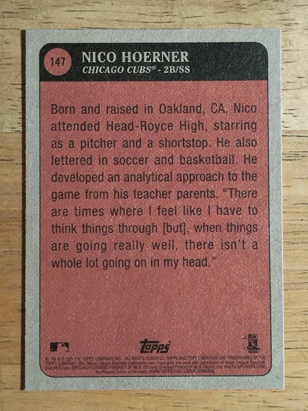 2021 Topps Heritage #147 Nico Hoerner KP