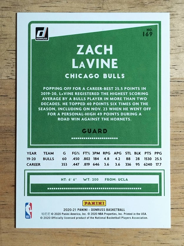 2020-21 Donruss #169 Zach LaVine