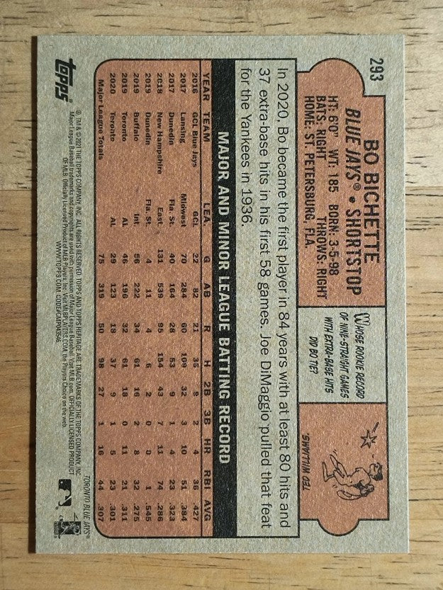 2021 Topps Heritage #293 Bo Bichette
