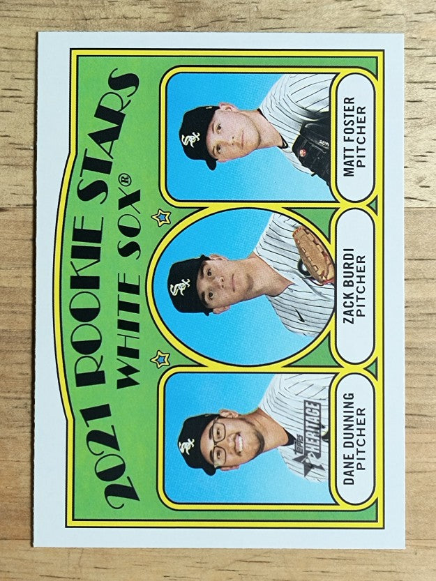 2021 Topps Heritage #208 Matt Foster RC/Dane Dunning RC/Zack Burdi RC