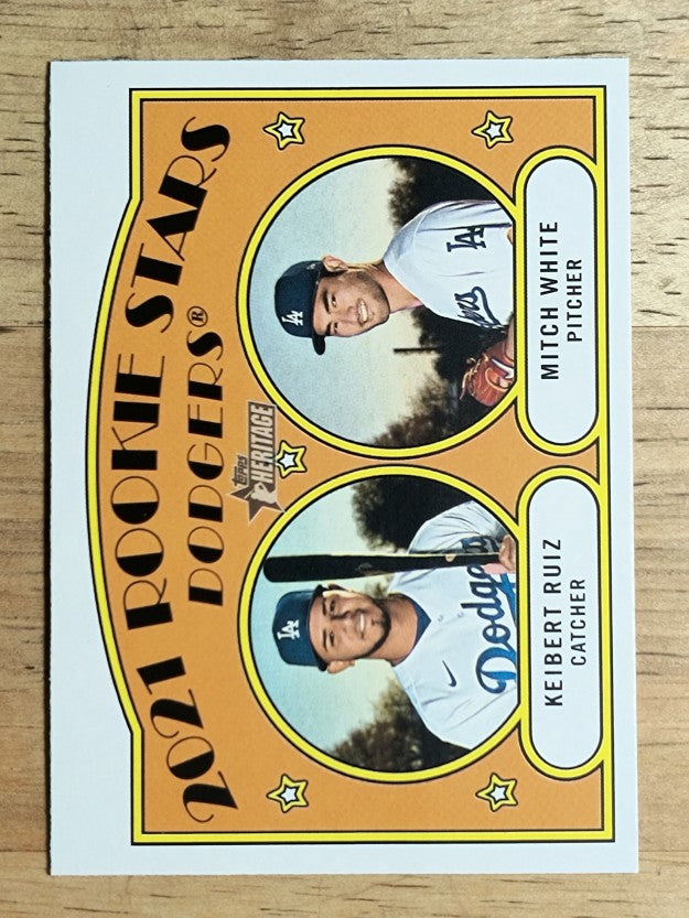 2021 Topps Heritage #357 Mitch White RC/Keibert Ruiz RC