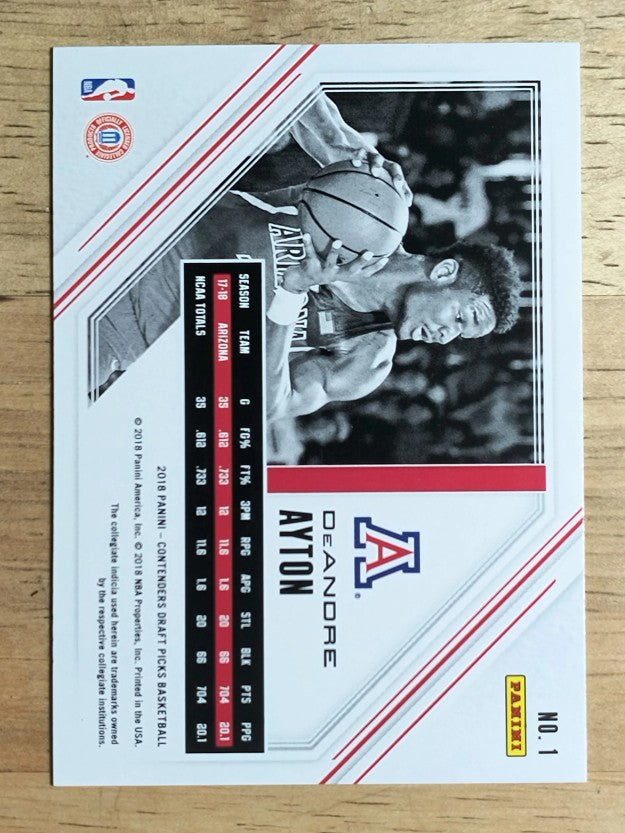 2018-19 Panini Contenders Draft Picks Game Day Tickets #1 Deandre Ayton