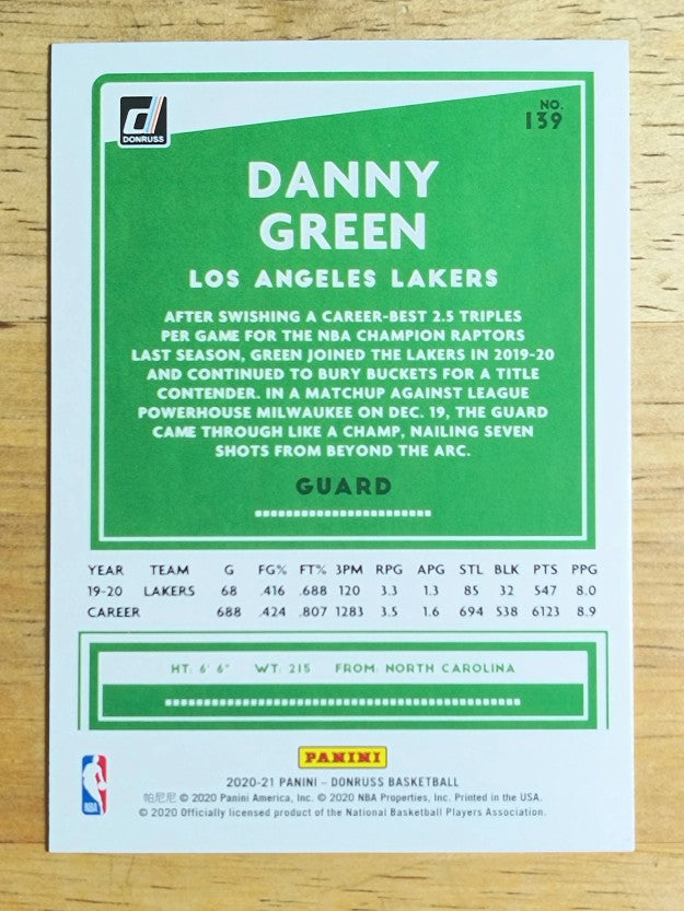 2020-21 Donruss #139 Danny Green