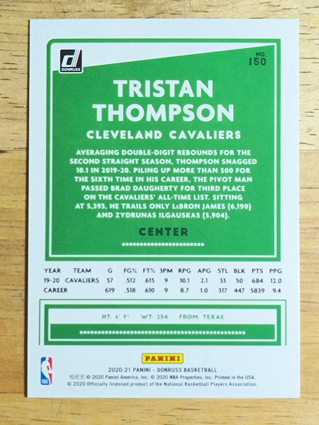 2020-21 Donruss #150 Tristan Thompson
