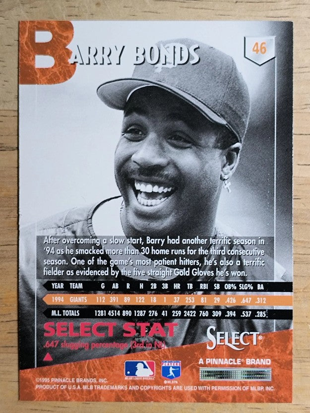 1995 Select #46 Barry Bonds