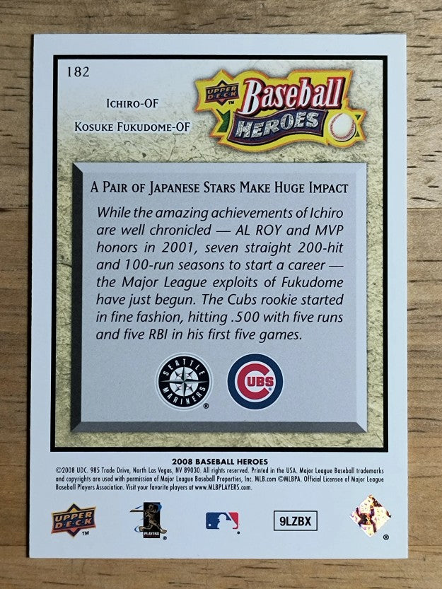2008 Upper Deck Heroes #182 Ichiro Suzuki/Kosuke Fukudome