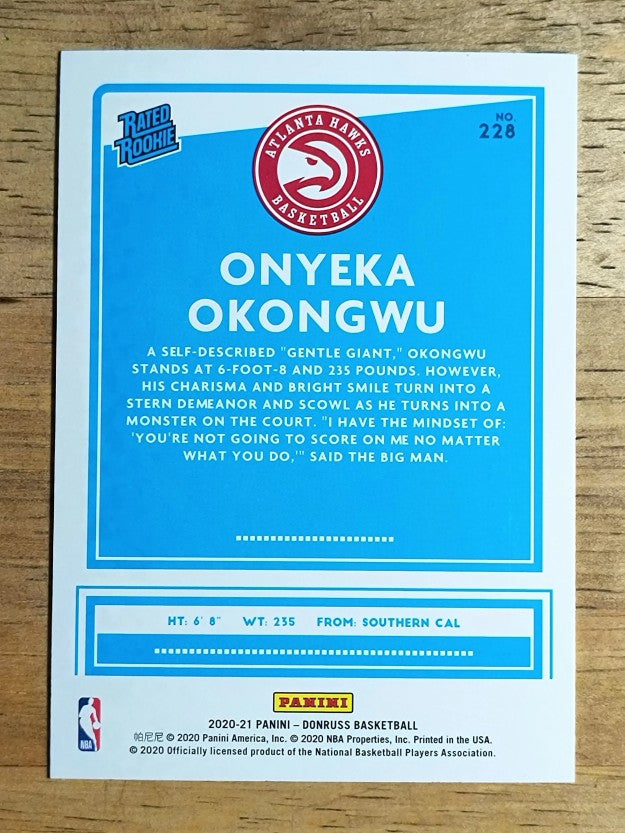 2020-21 Donruss #228 Onyeka Okongwu RR RC