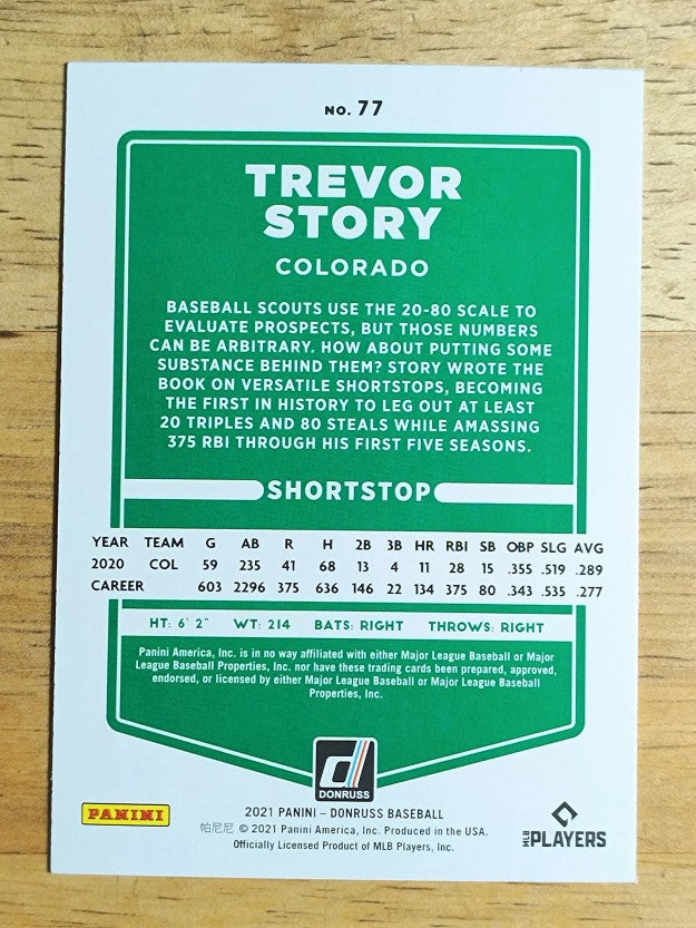2021 Donruss #77 Trevor Story
