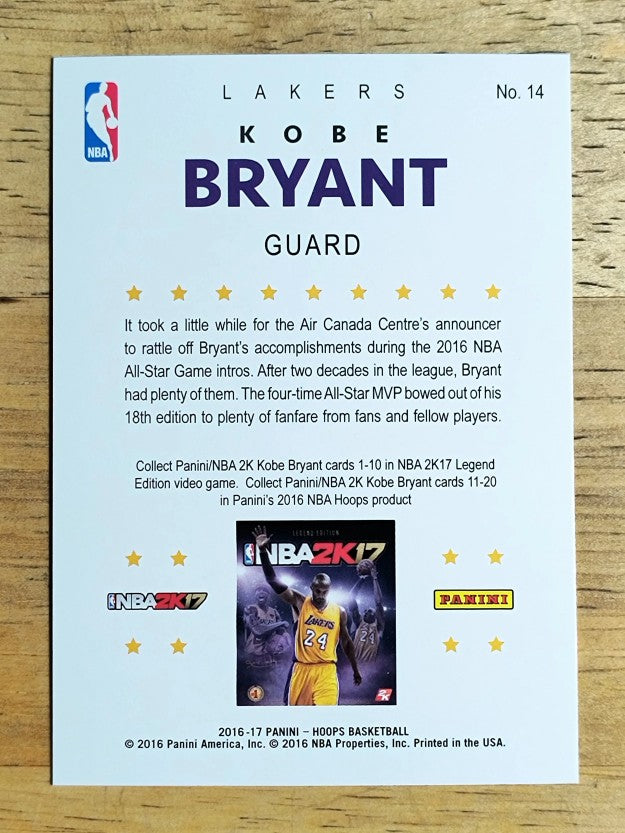 2016-17 Hoops Kobe 2K Hoops #14 Kobe Bryant