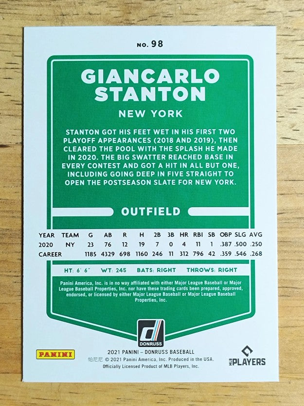 2021 Donruss #98 Giancarlo Stanton