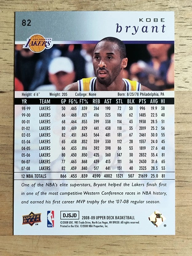 2008-09 Upper Deck #82 Kobe Bryant